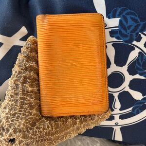 LOUIS VUITTON authentic Epi Pocket Wallet Organizer Mandarin - Orange